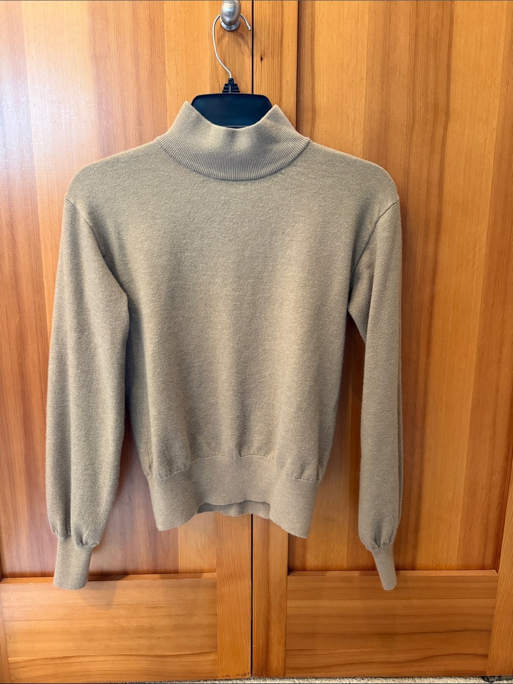 Men's Taupe Turtleneck Sweater - Classic Mock Neck